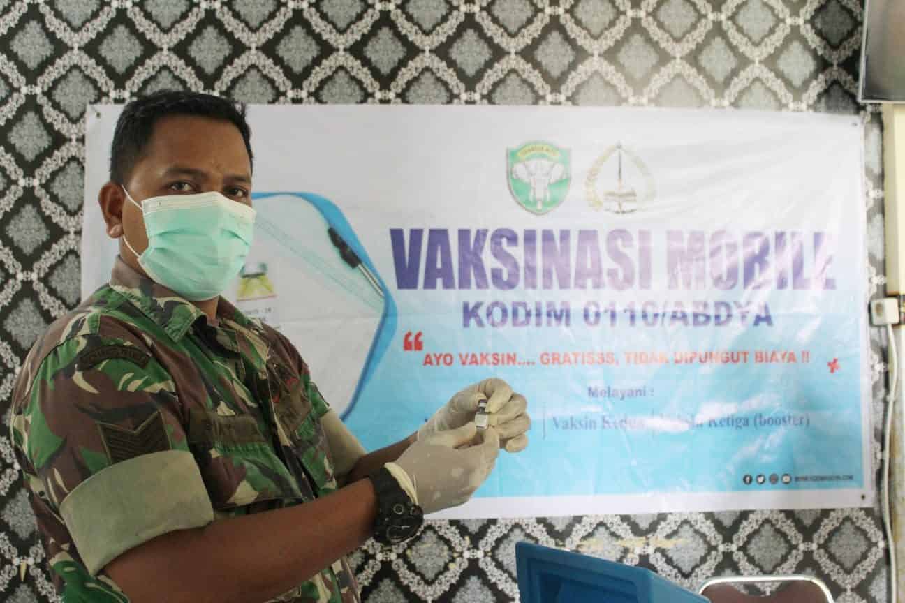 Genjot Capaian Vaksin Selama Ramadhan, Kodim Abdya Gelar Vaksinasi Mobile