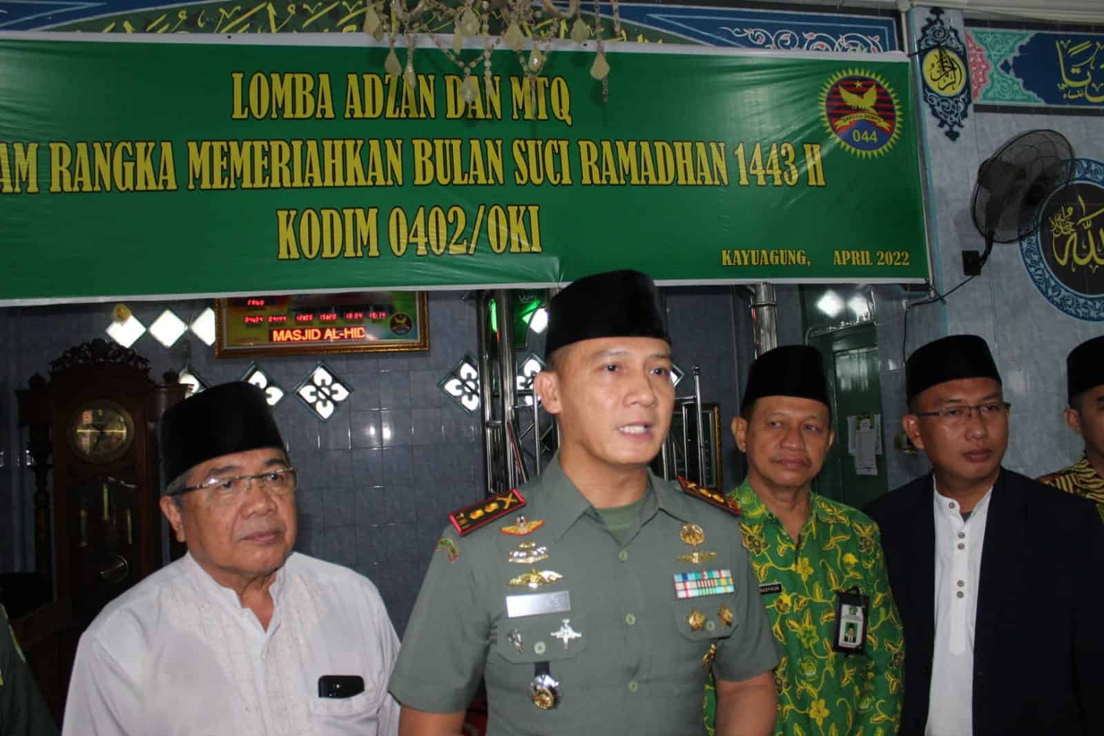 Semarakkan Bulan Suci Ramadhan, Kodim 0402/OKI Gelar Lomba Adzan dan MTQ