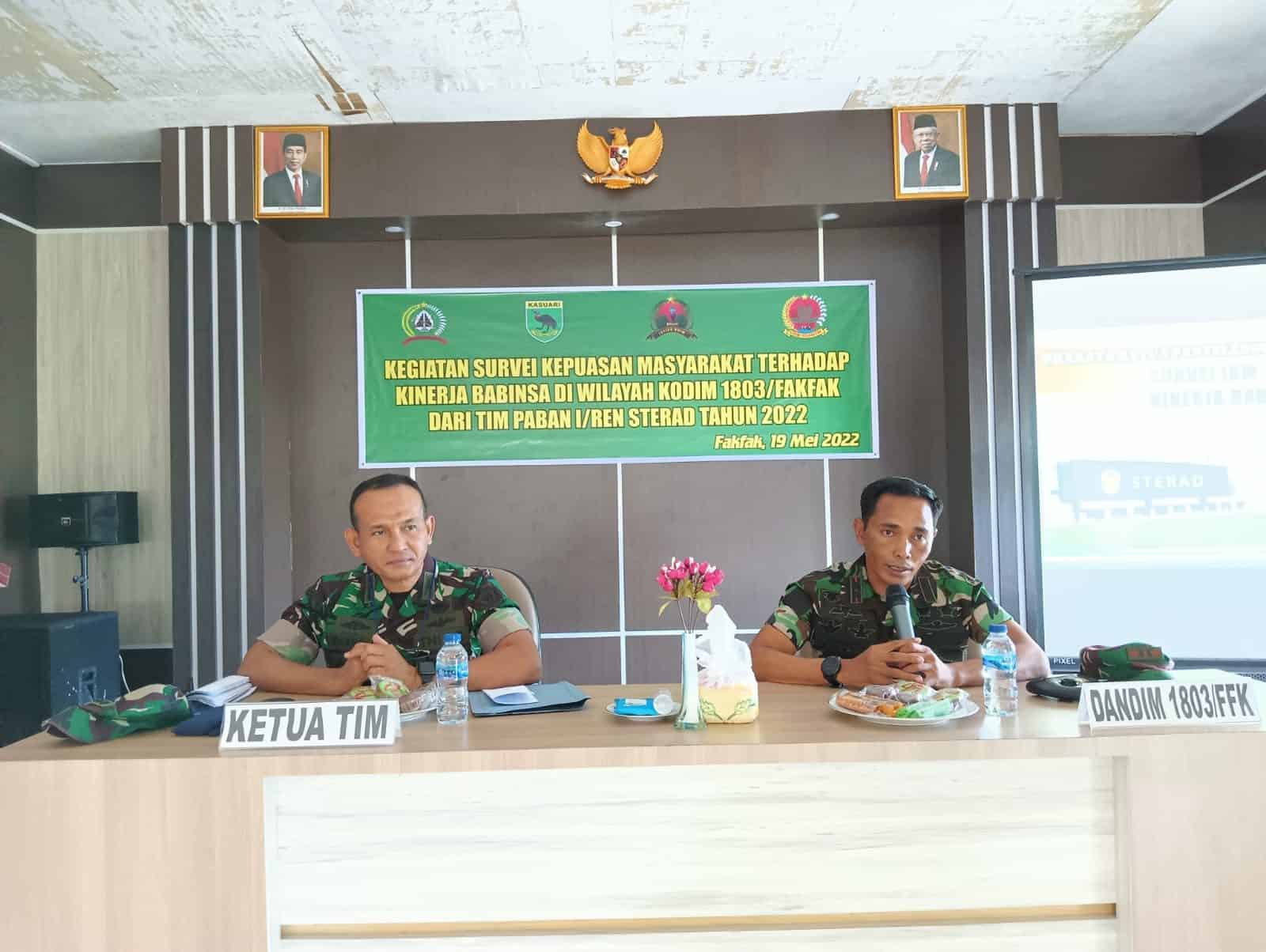 Staf Teritorial TNI AD Lakukan Survei Kepuasan Masyarakat Terhadap Kinerja Babinsa Kodim 1803/Fakfak