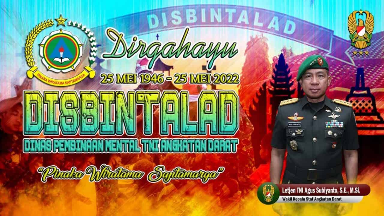 Dirgahayu Dinas Pembinaan Mental TNI Angkatan Darat ( 25 Mei 1946 – 25 Mei 2022 ) “Pinaka Wiratama Saptamarga”
