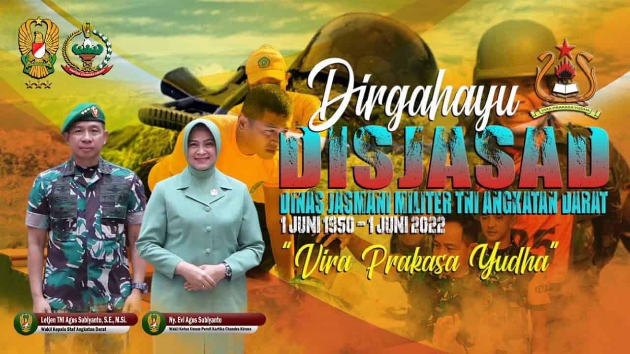 Dirgahayu Disjasad “Vira Prakasa Yudha” (1 Juni 1950 – 1 Juni 2022)