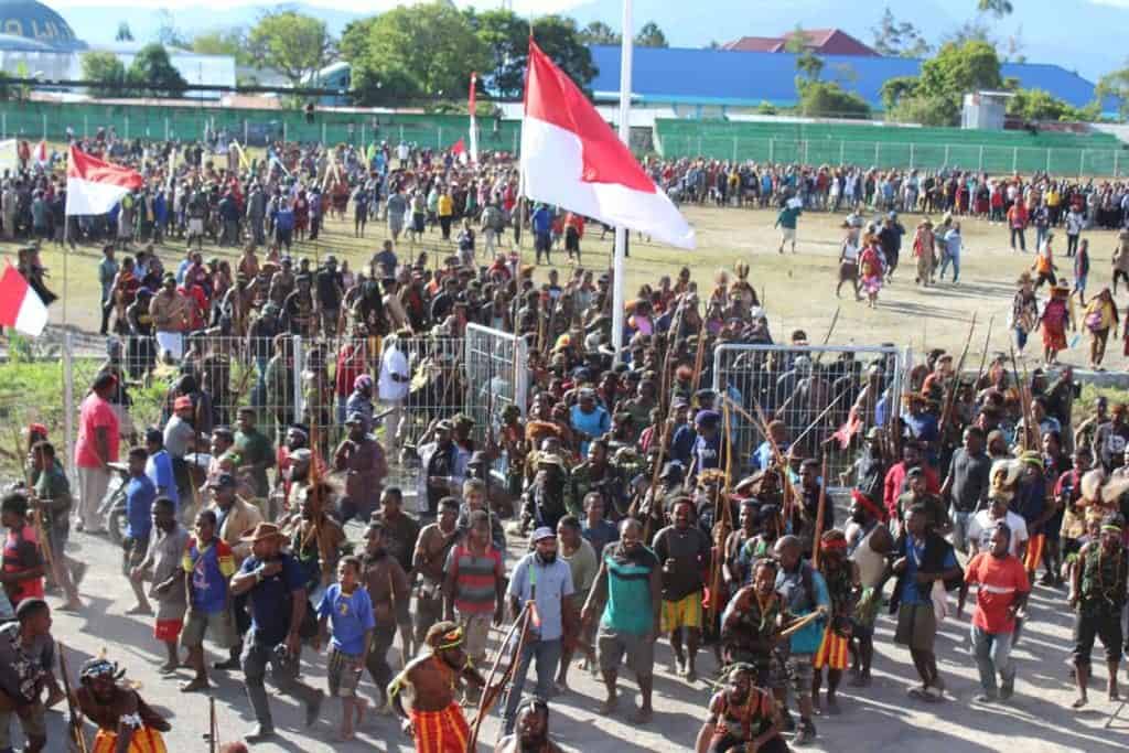 TNI – Polri dan Seluruh Lapisan Masyarakat Kawal Deklarasi Papua Damai dan Peringati Harlah Pancasila di Jayawijaya