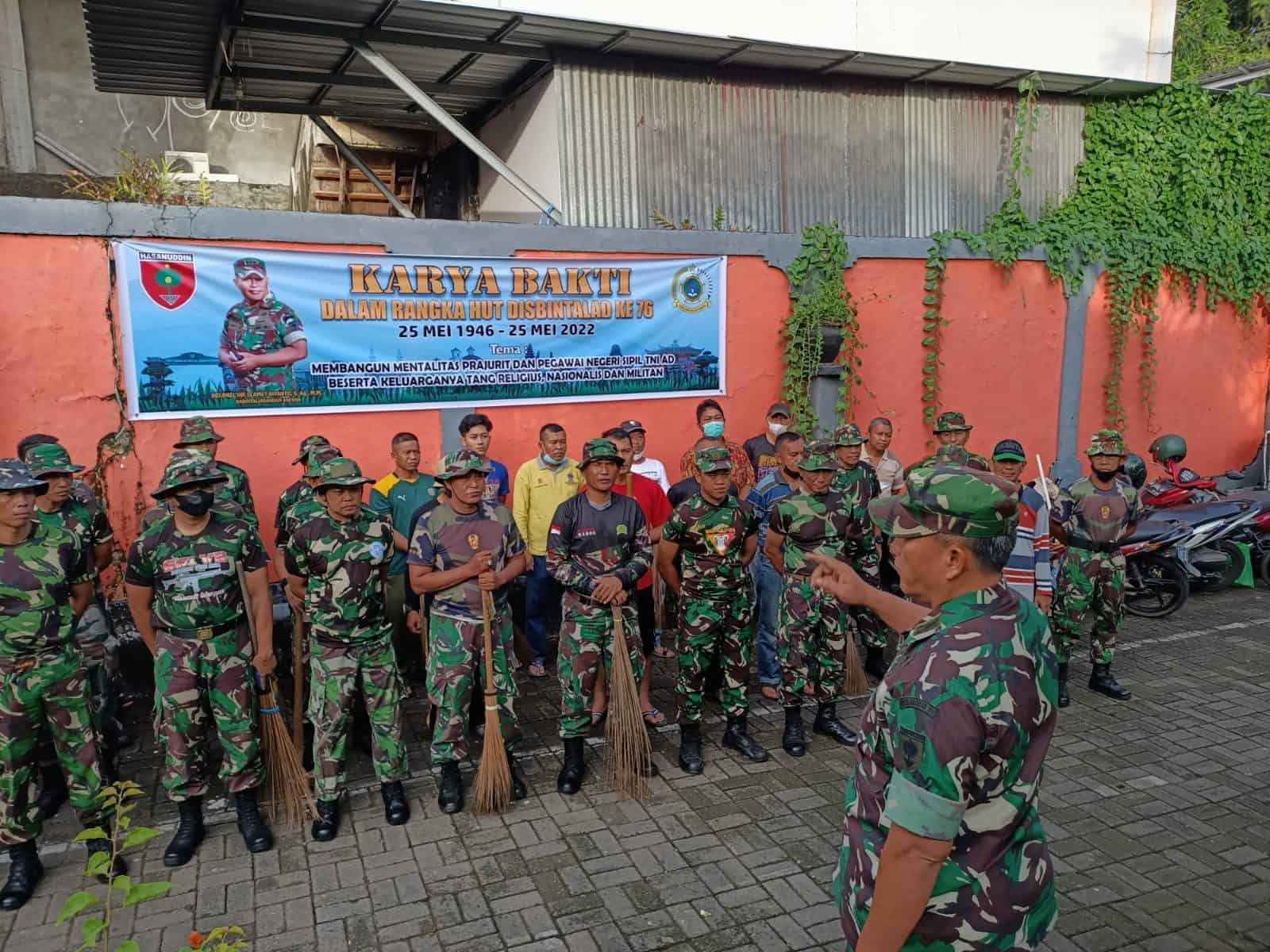 Kabintaljarahdam XIV/ Hasanuddin Pimpin Syukuran HUT ke 76 Bintal TNI AD