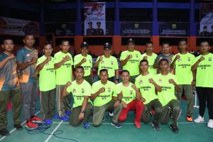 Tim Macan Gabungan Kodam I/BB Juara pertama Pertandingan Badminton TNI-Polri Bhayangkara Cup