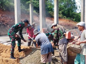 Pos Kout Satgas Pamtas Yonif 645/Gty Bantu Pembangunan Masjid Baru di Perbatasan