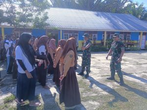 Satgas Kodim Maluku Yonarhanud 11/WBY Gelar Bintahwil di SMP LKMD Negeri Laha
