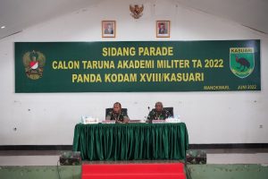 Pangdam XVIII/Kasuari Pimpin Sidang Parade Catar Akmil TA 2022