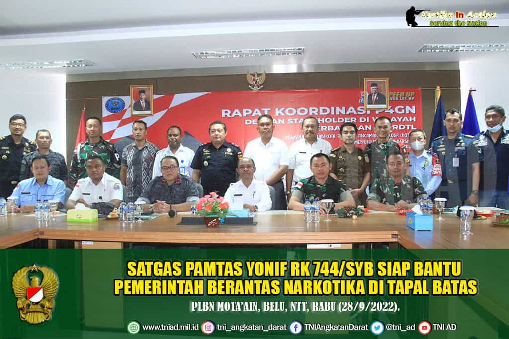 Satgas Pamtas Yonif RK 744/SYB Siap Bantu Pemerintah Berantas Narkotika di Tapal Batas