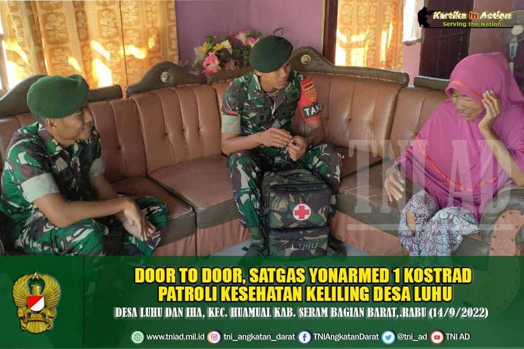 Door to Door, Satgas Yonarmed 1 Kostrad Patroli Kesehatan Keliling Desa Luhu