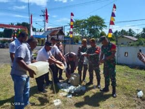 Satgas Arhanud 3/YBY, Bantu Polsek Kao Musnahkan Minuman Beralkohol