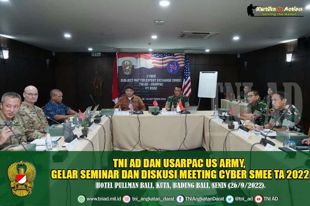 TNI AD dan USARPAC US Army, Gelar Seminar dan Diskusi Meeting Cyber SMEE TA 2022