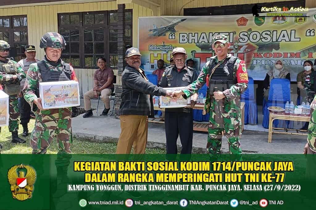 Kegiatan Bakti Sosial Kodim 1714/Puncak Jaya Dalam Rangka Memperingati HUT TNI Ke-77