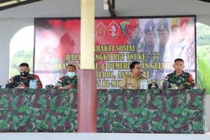 Sambut HUT ke 77 TNI, Satgas Pamtas Yonif 645/GTY Gelar Bakti Sosial Pengobatan Massal Gratis di Perbatasan