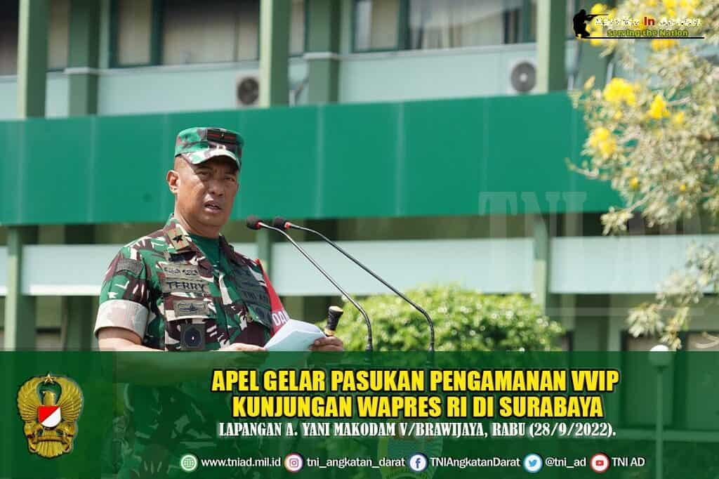 Apel Gelar Pasukan Pengamanan VVIP Kunjungan Wapres RI di Surabaya