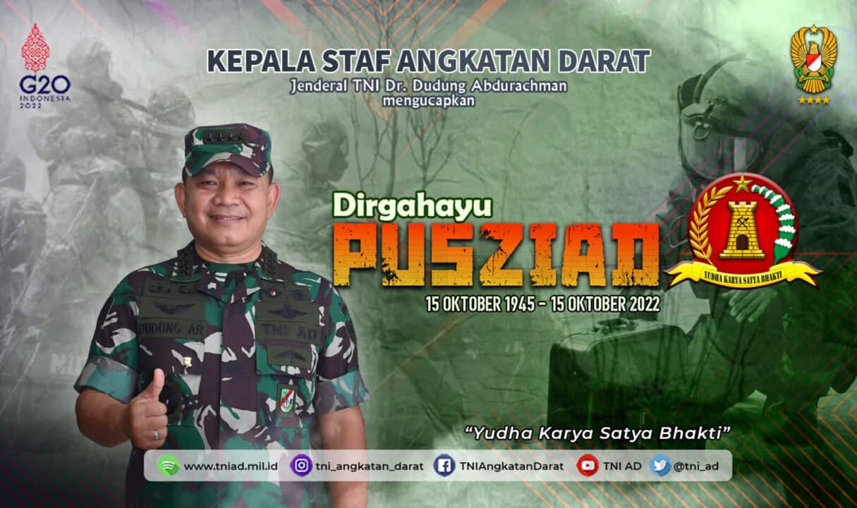 Dirgahayu Pusziad 15 Oktober 1945 – 15 Oktober 2022 ” Yudha Karya Satya Bhakti”