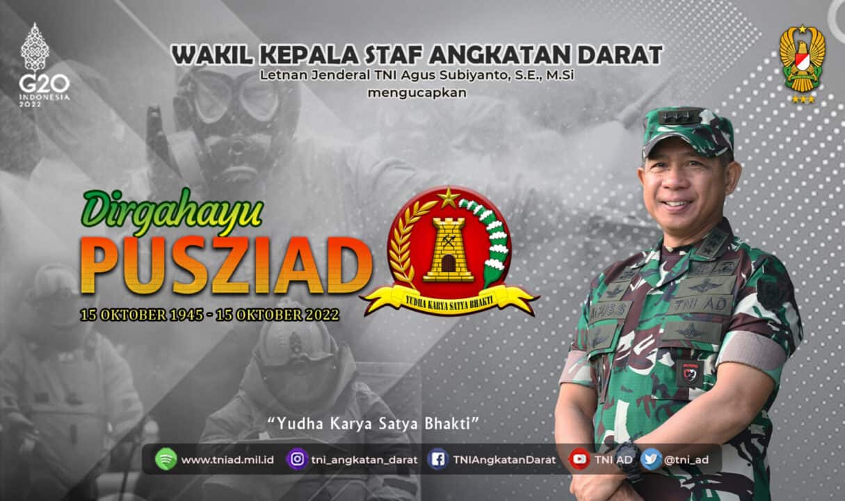 Dirgahayu Pusziad 15 Oktober 1945 – 15 Oktober 2022 ” Yudha Karya Satya Bhakti”