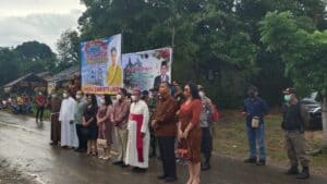 Wadan Satgas Pamtas Yonif 645/Gty Hadiri Peresmian Gereja Katolik Santo Rafael Stasi