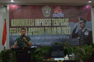 Aster Kasad Buka Kegiatan Komunikasi Impresif Terpusat Personell Apkowil TNI AD Tahun 2022
