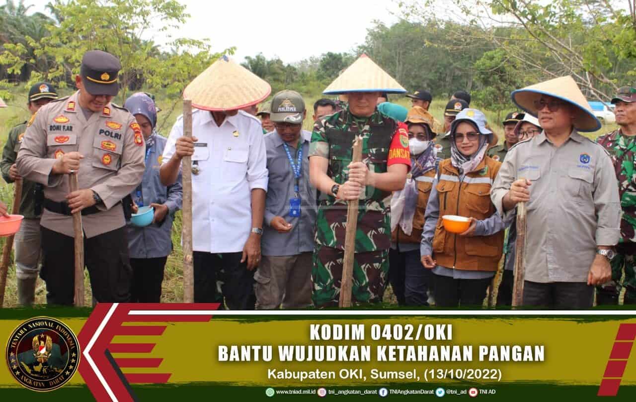 Kodim 0402/OKI Bantu Wujudkan Ketahanan Pangan di Kabupaten OKI