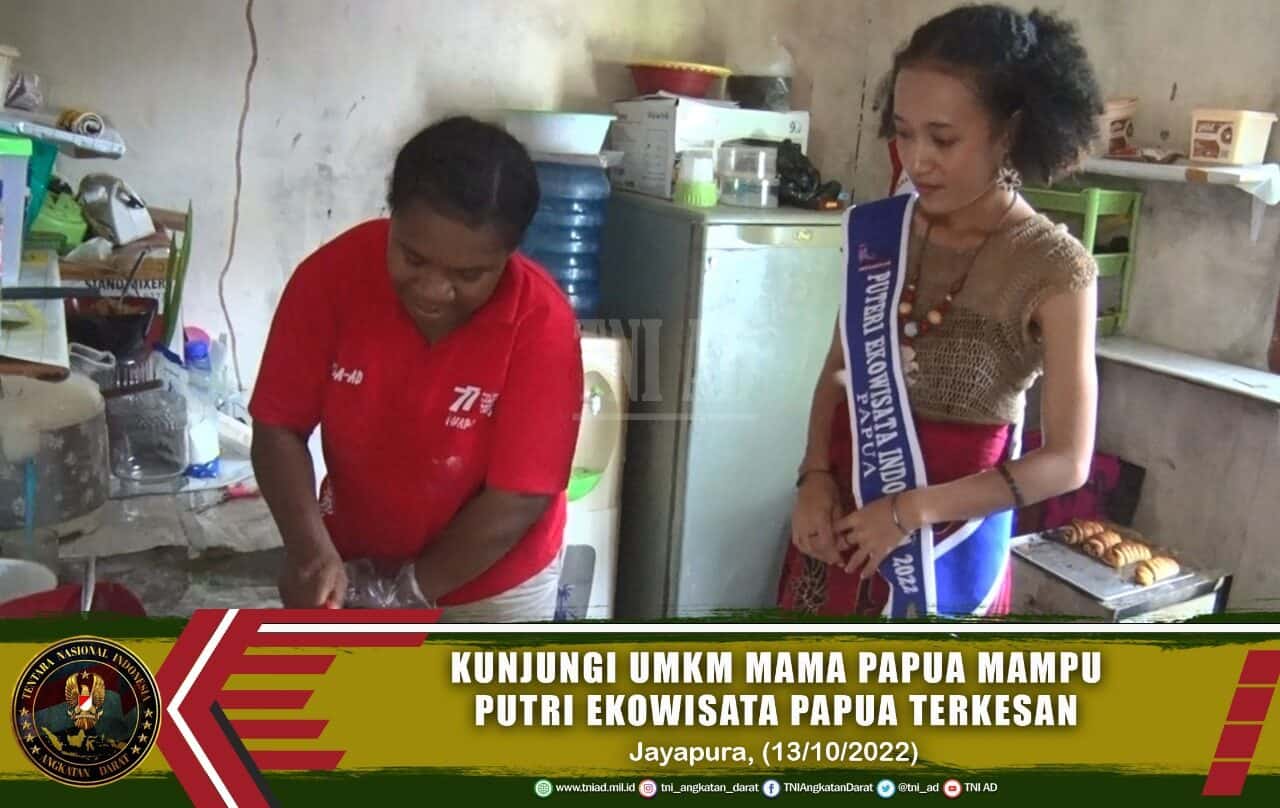 Kunjungi UMKM Mama Papua Mampu Korem 172/PWY di Holtekamp, Putri Ekowisata Papua Terkesan
