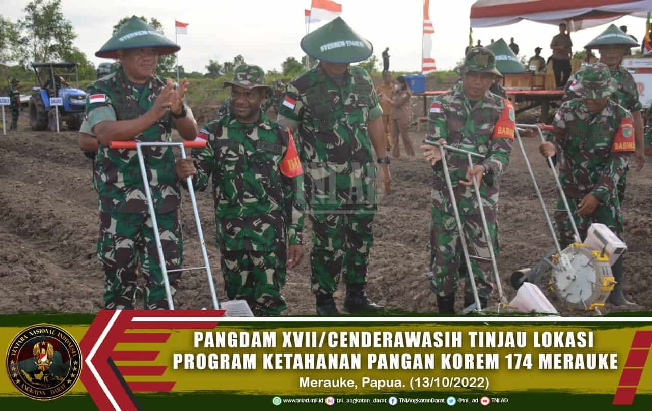 Pangdam XVII/Cenderawasih Tinjau Lokasi Program Ketahanan Pangan Korem 174 Merauke