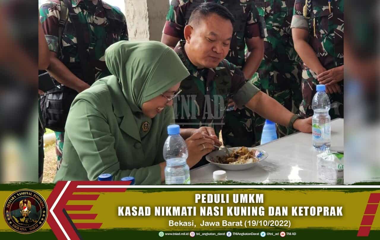 Peduli UMKM, Kasad Nikmati Nasi Kuning dan Ketoprak