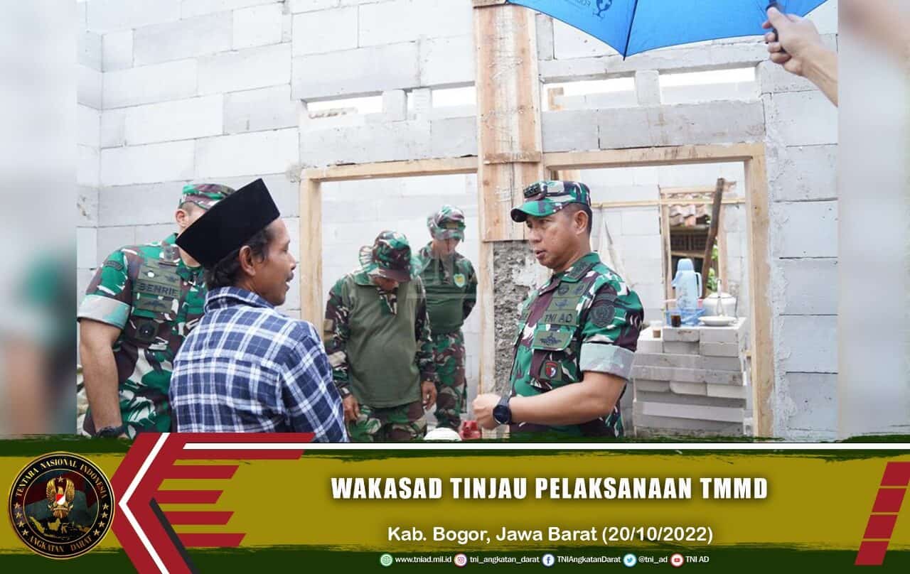 Wakasad Tinjau Pelaksanaan TMMD di Kabupaten Bogor