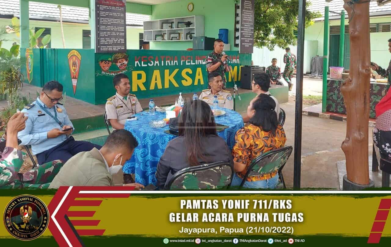 Jelang Purna Tugas Satgas Yonif 711/Rks Gelar Acara Perpisahan