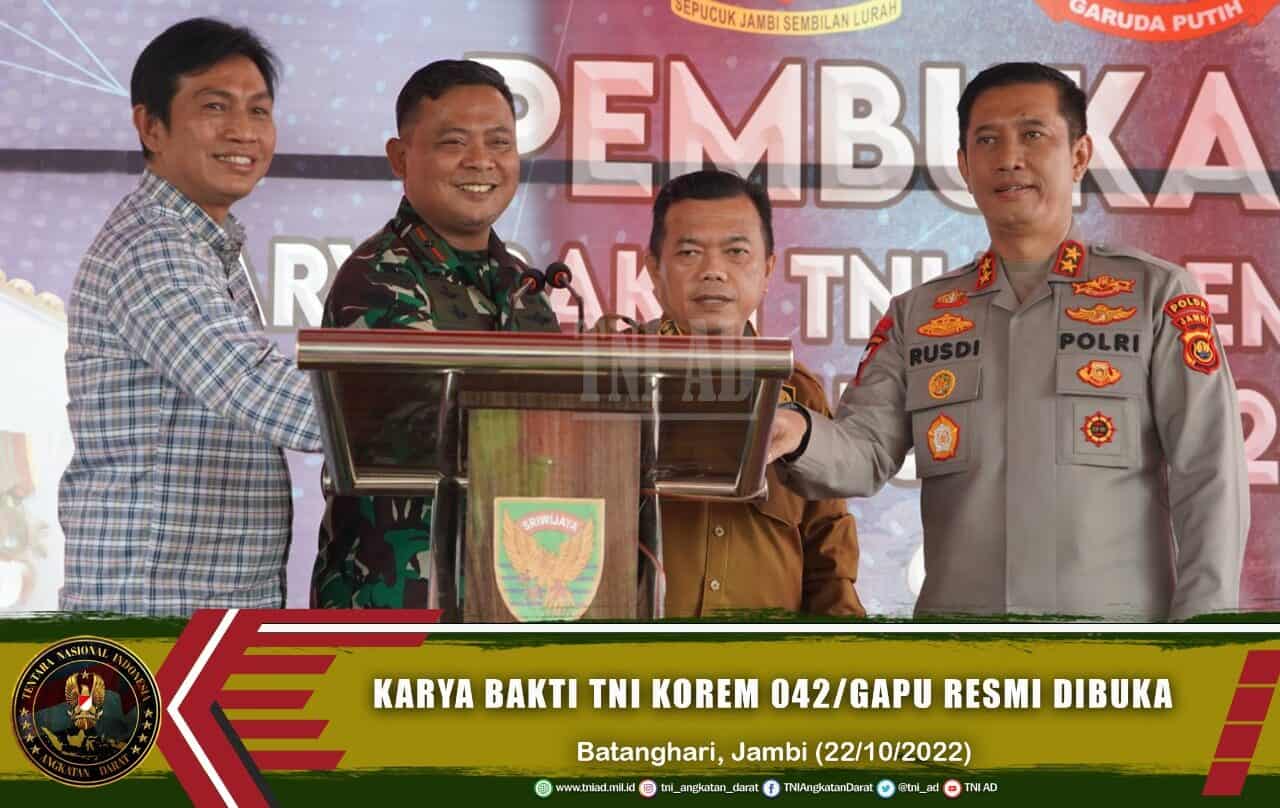 Karya Bakti TNI Korem 042/Gapu Resmi Dibuka Gubernur Jambi
