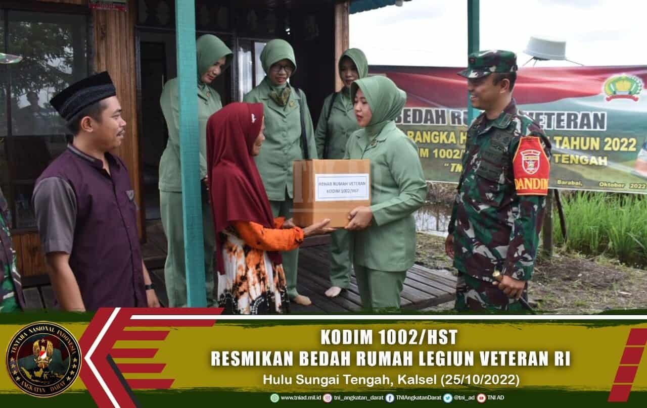 Peduli Jasa Pahlawan, Dandim 1002/HST Resmikan Bedah Rumah Legiun Veteran RI