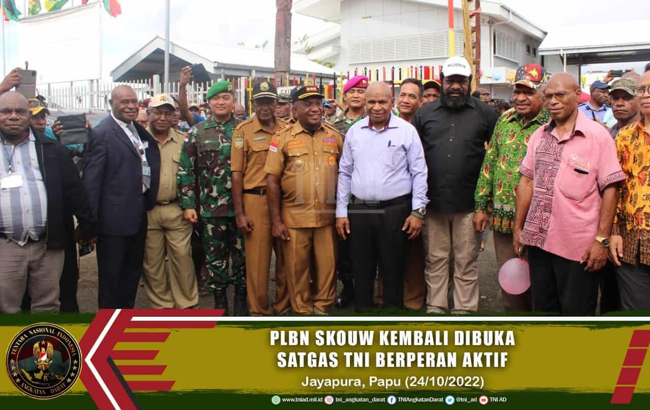 2 Tahun Ditutup, PLBN Skouw Kembali Dibuka. Satgas TNI Berperan Aktif