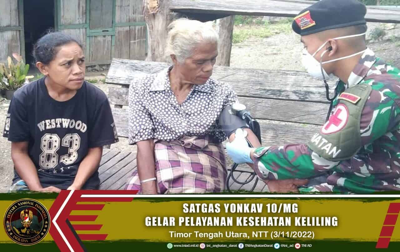 Peduli Kesehatan Masyarakat, Satgas Yonkav 10/MG Gelar Pelayanan Kesehatan Keliling