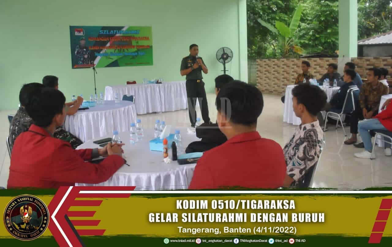Dandim 0510/Tigaraksa Jalin Silaturahmi Dengan Elemen Buruh di Tangerang