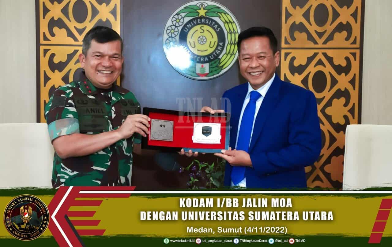 Tingkatkan Kualitas SDM Prajurit, Kodam I/BB Jalin MOA Dengan USU