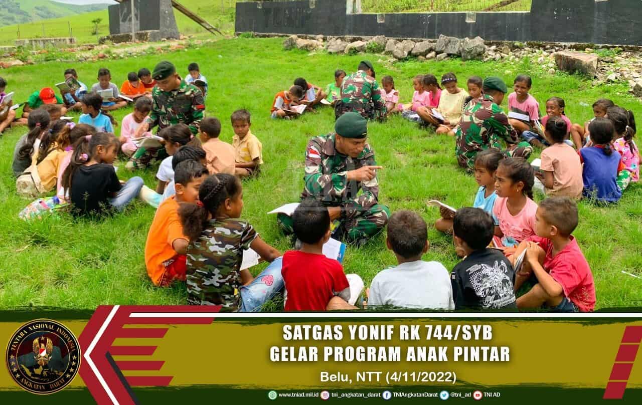 Satgas Yonif RK 744/SYB Gelar Program Anak Pintar