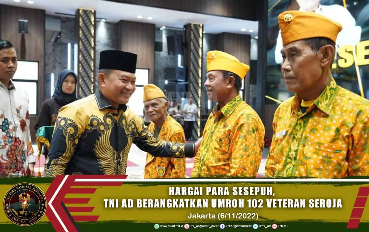 Hargai Para Sesepuh, TNI AD Berangkatkan Umroh 102 Veteran Seroja