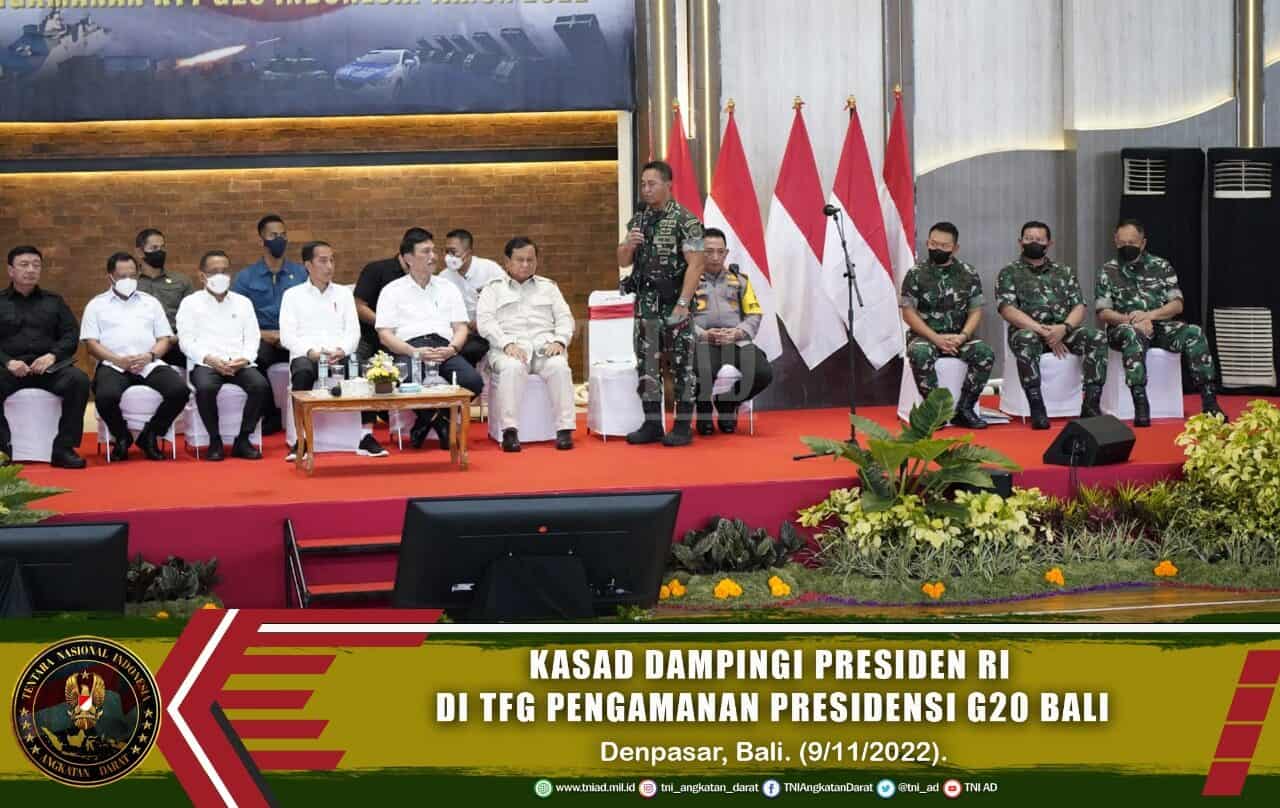 Kasad Dampingi Presiden RI di TFG Pengamanan Residensi G20 Bali