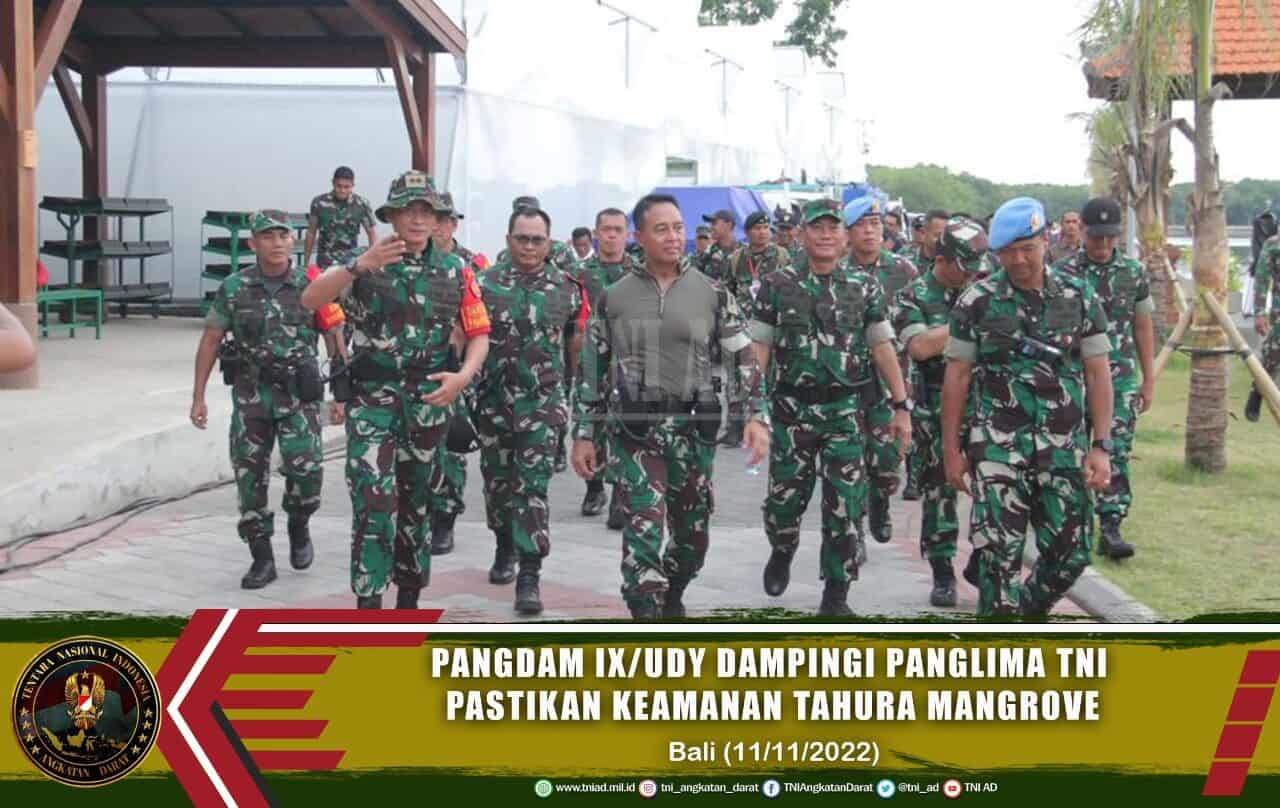 Pangdam IX/Udy Dampingi Panglima TNI Pastikan Keamanan Tahura Mangrove