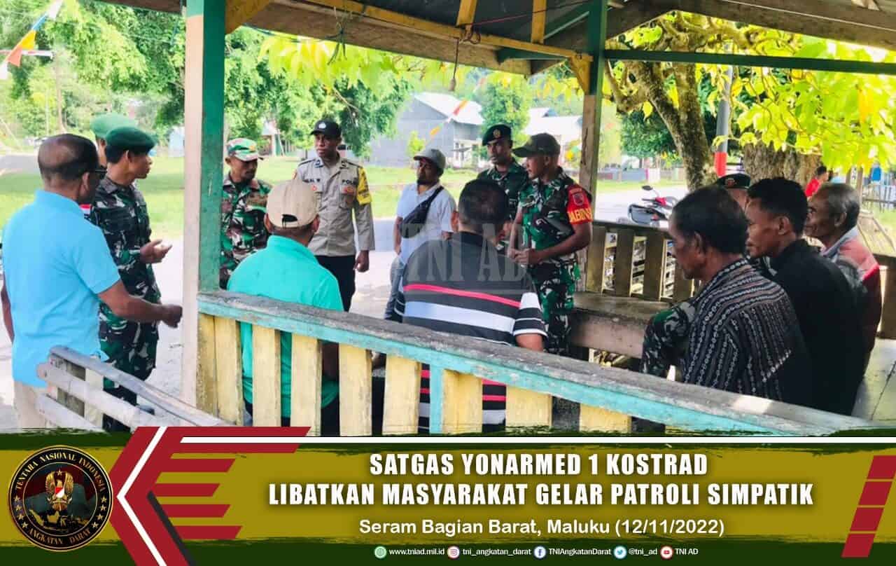 Satgas Yonarmed 1 Kostrad Libatkan Masyarakat Gelar Patroli Simpatik