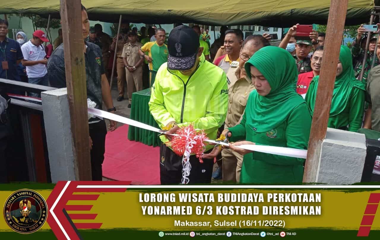 Lorong Wisata Budidaya Perkotaan Yonarmed 6/3 Kostrad Diresmikan