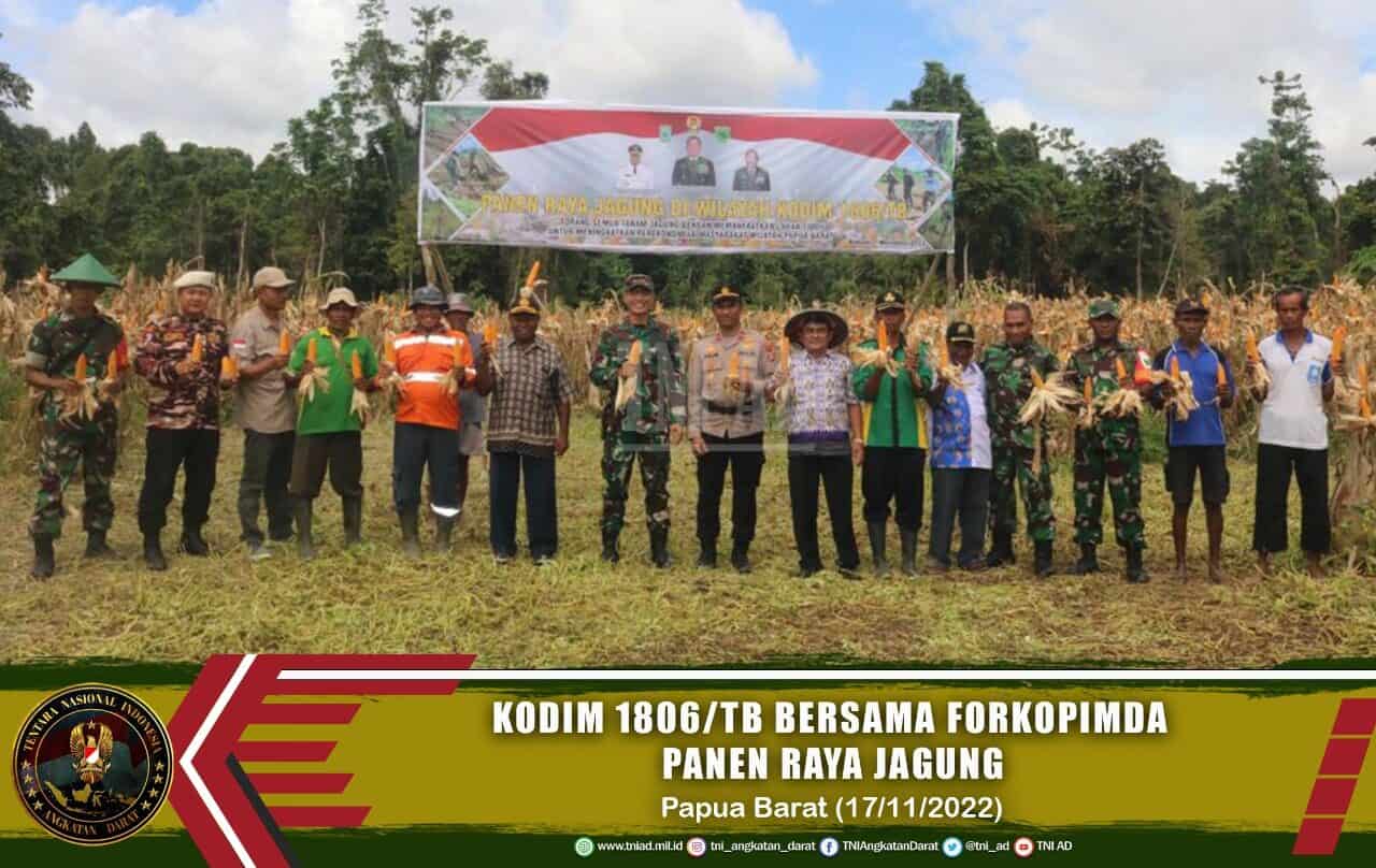 Perkuat Ketahanan Pangan, Kodim 1806/TB bersama Forkopimda Panen Raya Jagung