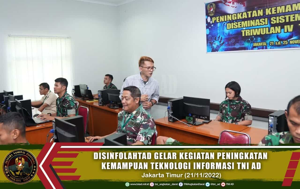 Disinfolahtad Gelar Kegiatan Peningkatan Kemampuan Teknologi Informasi TNI AD
