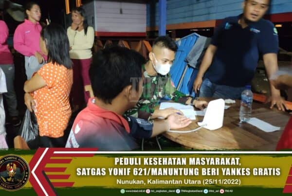 Peduli Kesehatan Masyarakat, Satgas Yonif 621/Manuntung Beri Yankes Gratis