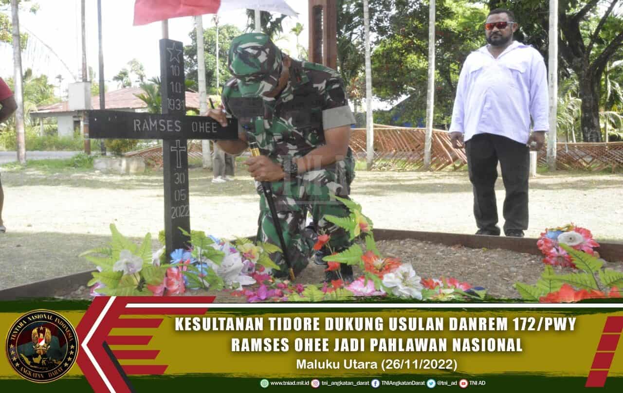 Kesultanan Tidore Dukung Usulan Komandan Korem 172/PWY Ramses Ohee Jadi Pahlawan Nasional
