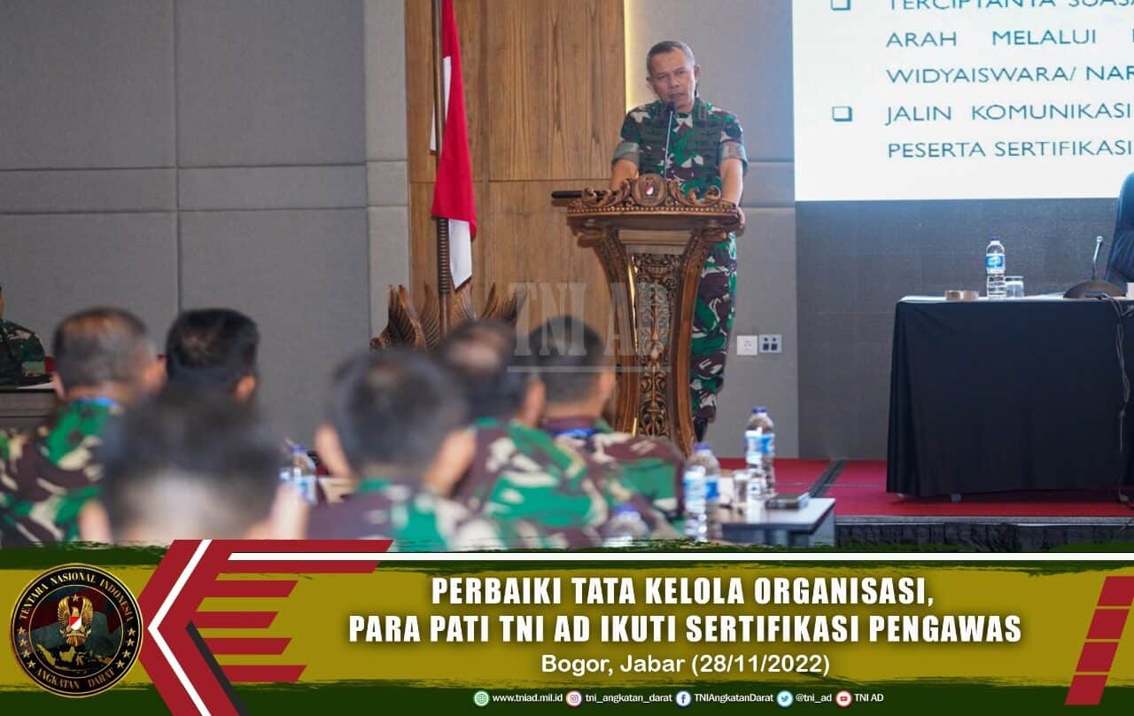 Perbaiki Tata Kelola Organisasi, Para Pati TNI AD Ikuti Sertifikasi Pengawas
