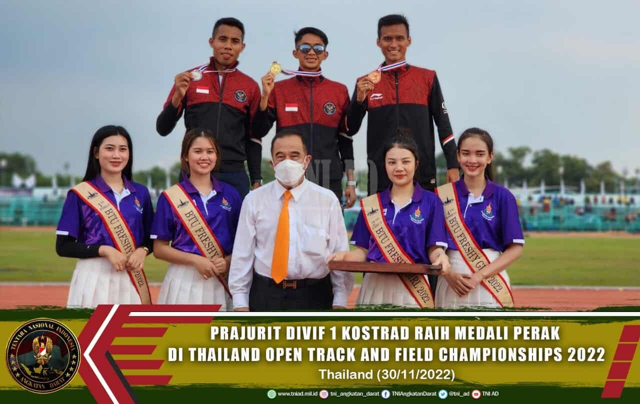 Prajurit Divif 1 Kostrad Raih Medali Perak di Thailand Open Track and Field Championships 2022