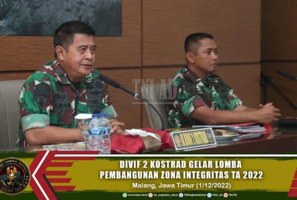 Wujudkan WBK dan WBBM, Divif 2 Kostrad Gelar Lomba Pembangunan Zona Integritas TA 2022