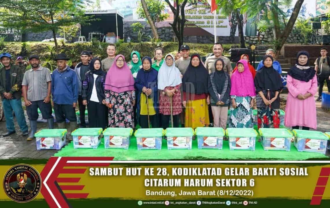 Sambut HUT ke 28, Kodiklatad Gelar Bakti Sosial Citarum Harum Sektor 6