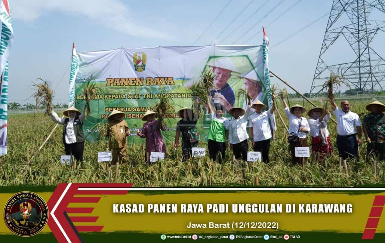 Kasad Panen Raya Padi Unggulan di Karawang