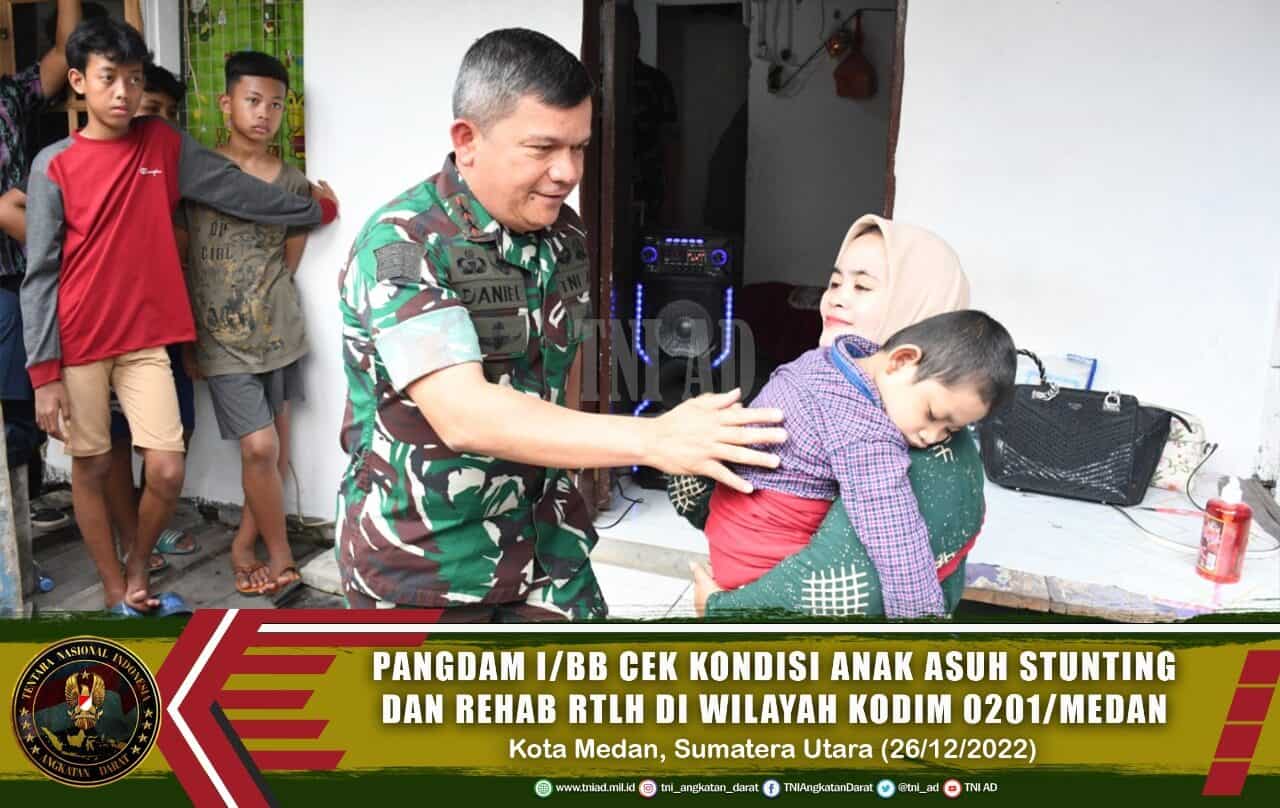 Pangdam I/BB Cek Kondisi Anak Asuh Stunting dan Rehab RTLH di Wilayah Kodim 0201/Medan